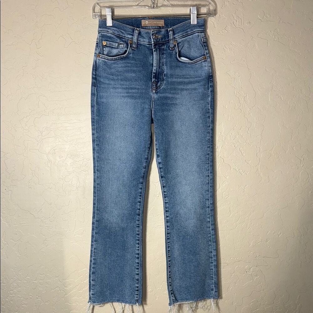 7FAMK Luxe High waist slim kick flare cropped jeans size 25